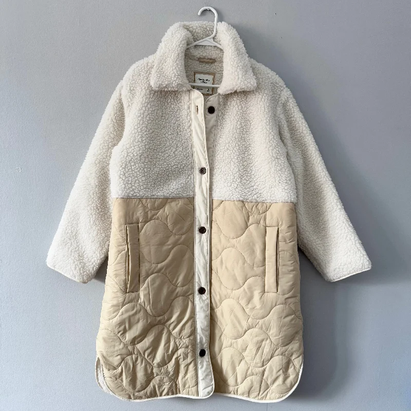Abercrombie / Sherpa x padded long jacket / Women M Hoodie Zip-Up Jacket Button-Up Jacket Abercrombie / Sherpa x padded long jacket / Women M Hoodie Zip-Up Jacket Button-Up Jacket