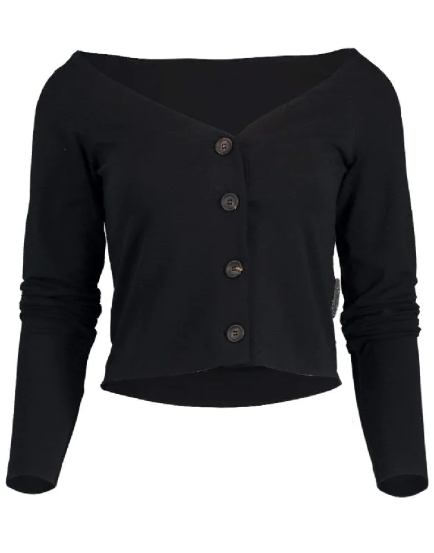 V-Neck Jersey Cardigan Terry Terry Cloth Terry Knit