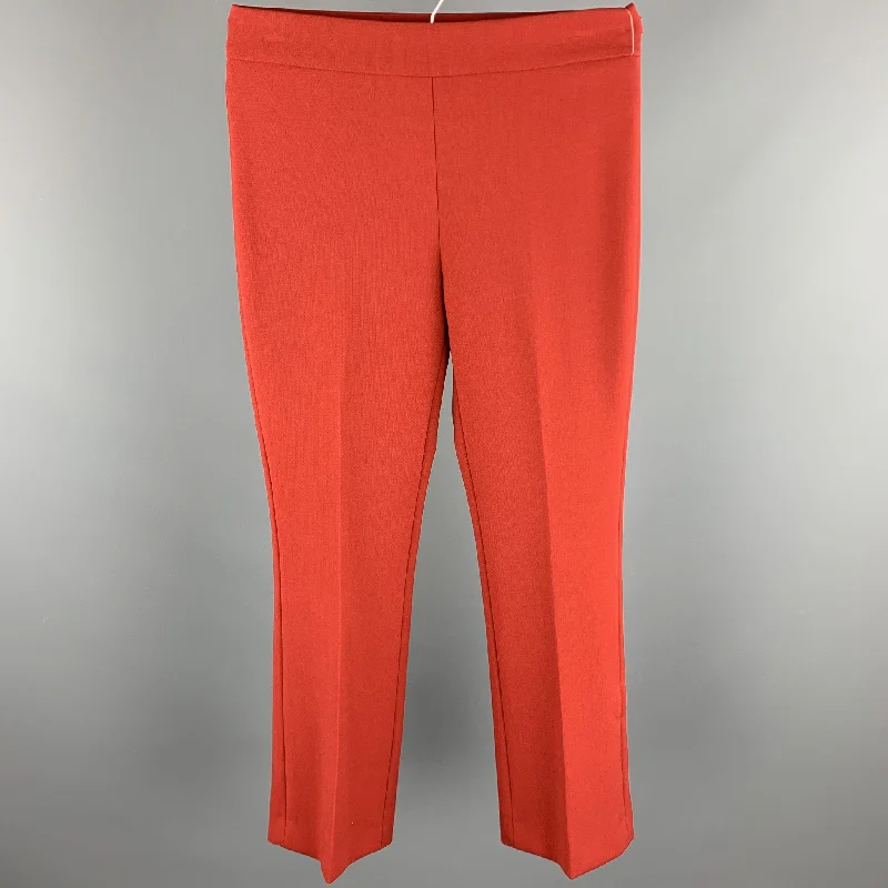 MAX MARA Size 2 Red Wool / Elastane Straight Leg Dress Pants Cozy Lounge Pants