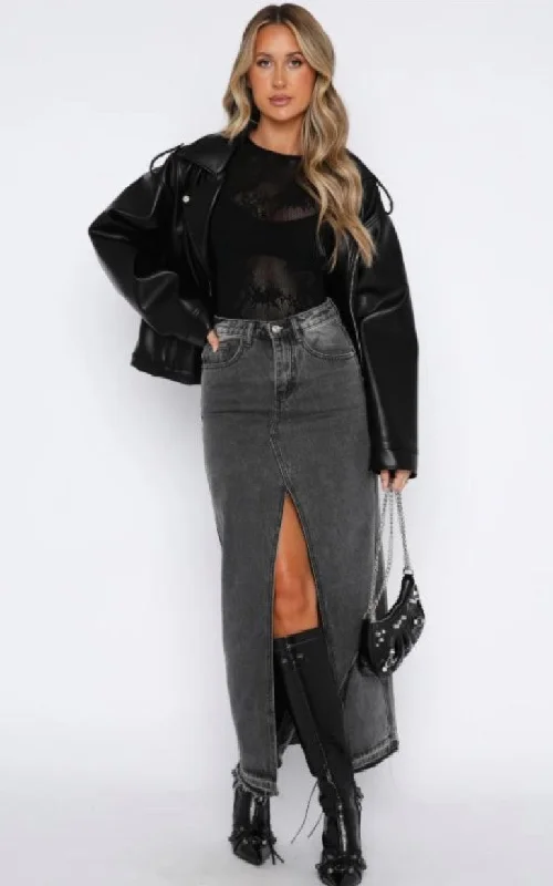 Denim balance maxi skirt (pre-order delivered 1-30-23) chiffon skirt flowing