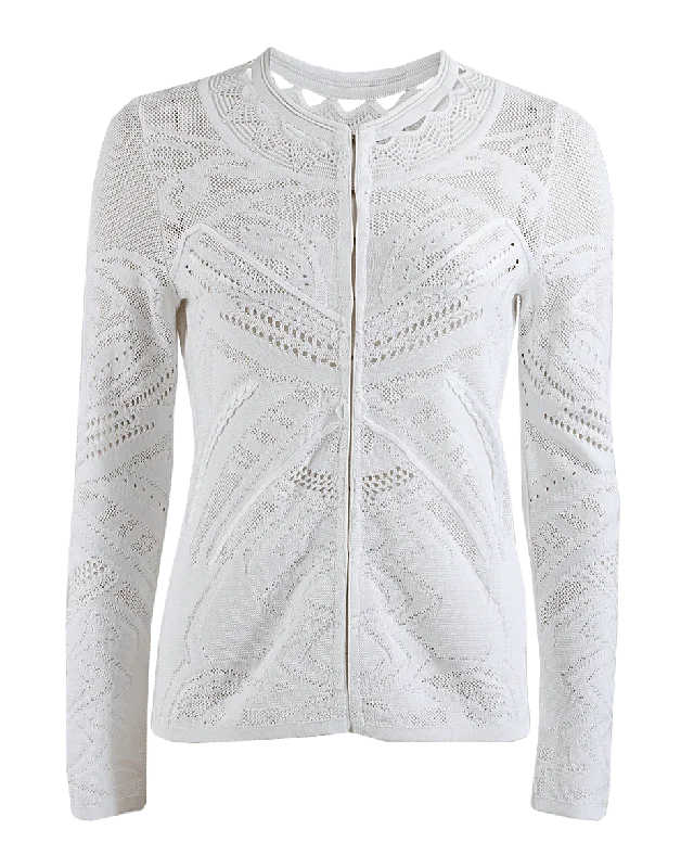 Lace and Crochet Cardigan Satin Blend Silk Blend Wool Blend