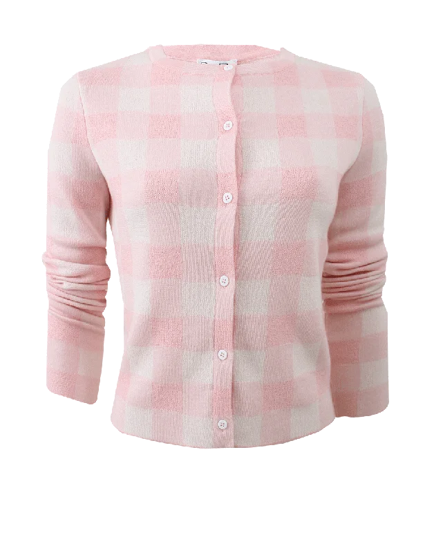 Buffalo Check Cardigan Crew Neck V-Neck Turtle Neck