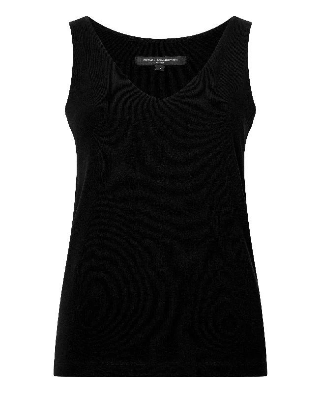 Cotton Organic Stretch Tank - Blackout teal tank top