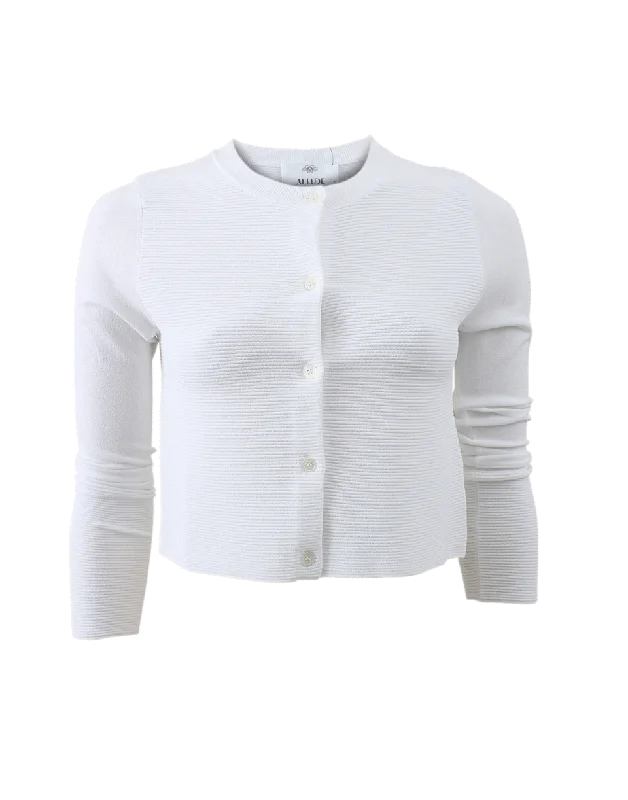 Ribbed Cropped Cardigan Handmade Hand-knitted Hand-woven