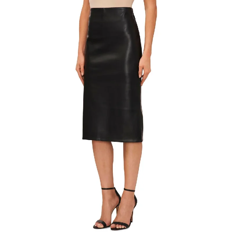 CeCe Womens Fresh Appeal Faux Leather Pencil Midi Skirt lace skirt intricate