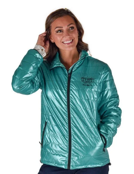 Cowgirl Tuff Womens Horizontal Midweight Turquoise Polyester Softshell Jacket Fleece Fabric Down Fabric Feather Fabric Cowgirl Tuff Womens Horizontal Midweight Turquoise Polyester Softshell Jacket Fleece Fabric Down Fabric Feather Fabric