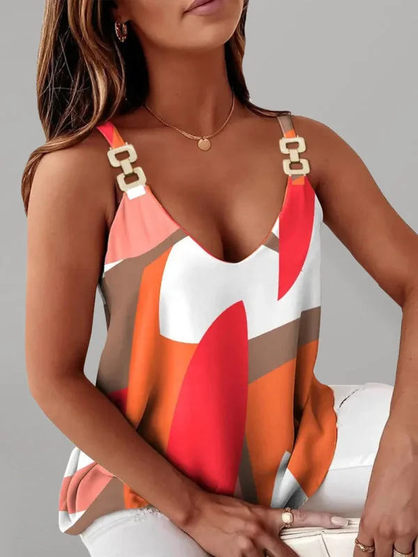Blue Zone Planet | Eva'S Sleeveless Chain Halter Print Ladies Tank Top soft tank top Blue Zone Planet | Eva'S Sleeveless Chain Halter Print Ladies Tank Top soft tank top