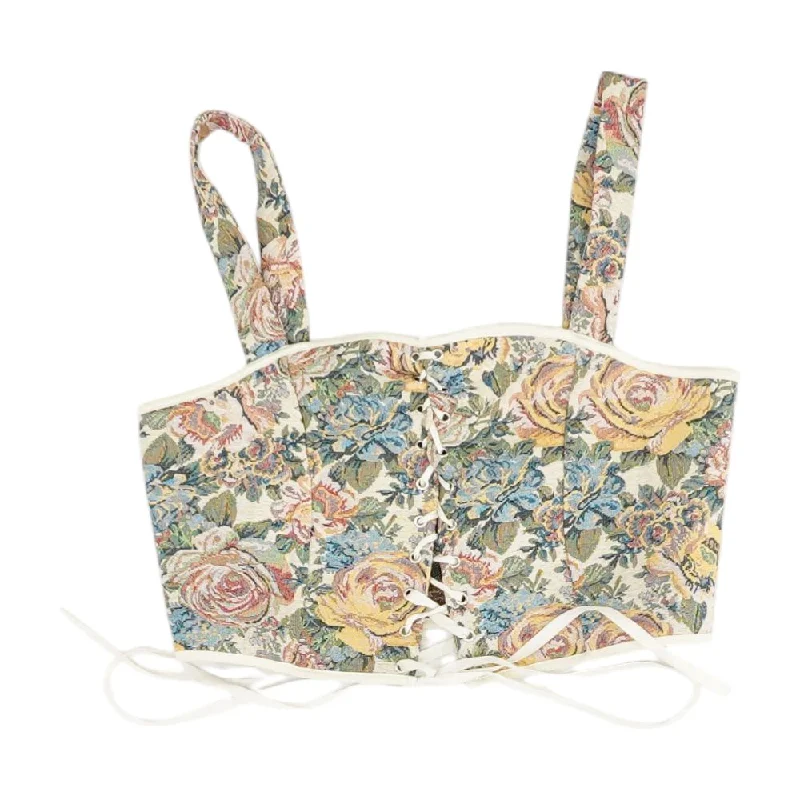 Multi Floral Cropped Tank breathable tank top
