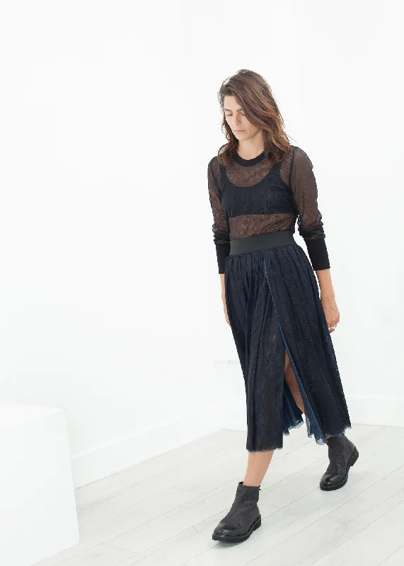 Net Panel Skirt denim skirt classic