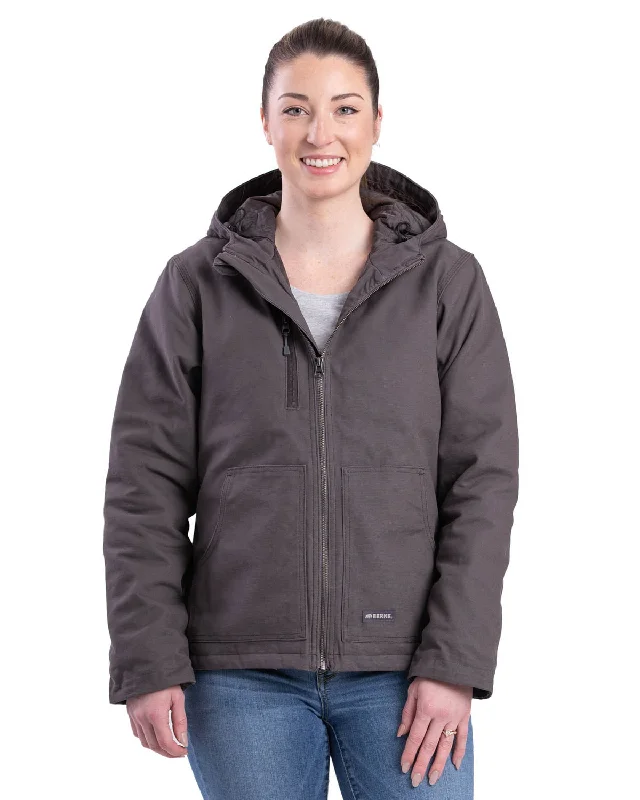 Berne Ladies Titanium 100% Cotton Ladies Hooded Jacket Faux Fur Fabric Real Fur Fabric Shearling Fabric Berne Ladies Titanium 100% Cotton Ladies Hooded Jacket Faux Fur Fabric Real Fur Fabric Shearling Fabric