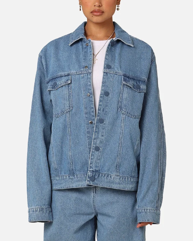 Adidas X KSENIASCHNAIDER Women's 3-Stripes Jacket Light Denim Print Jacket Jacquard Jacket Embroidered Jacket Adidas X KSENIASCHNAIDER Women's 3-Stripes Jacket Light Denim Print Jacket Jacquard Jacket Embroidered Jacket
