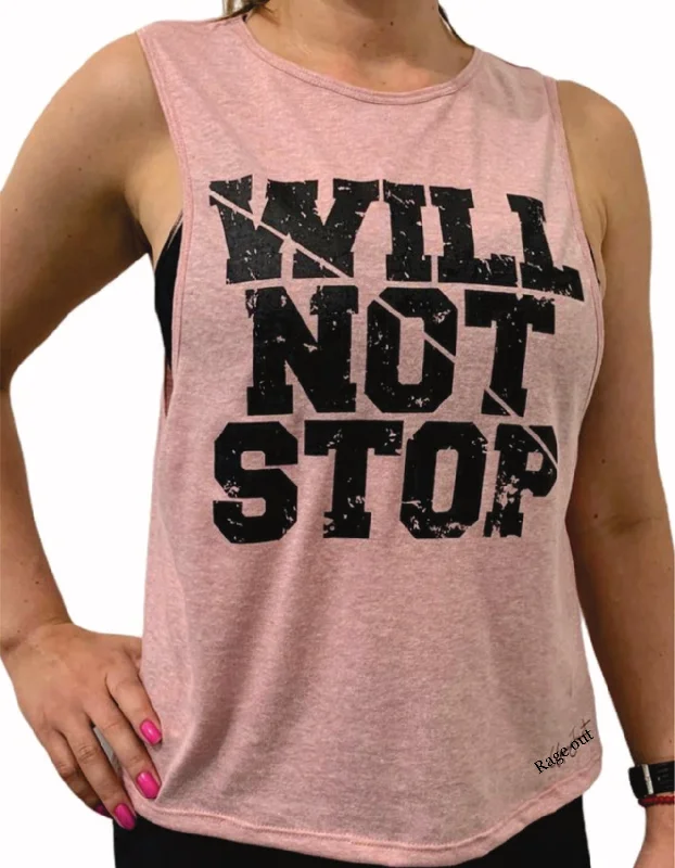 Women’s  "Will Not Stop" Muscle Tank cold shoulder tank