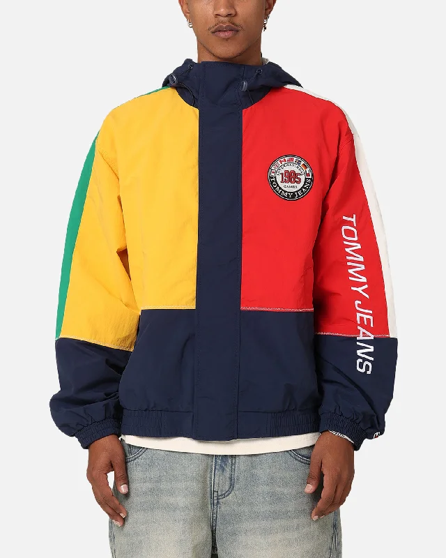 Tommy Jeans TJU Archive Games Chicago Windbreaker Jacket Sport Navy/Multi Tiered Jacket Buttoned Jacket Zippered Jacket Tommy Jeans TJU Archive Games Chicago Windbreaker Jacket Sport Navy/Multi Tiered Jacket Buttoned Jacket Zippered Jacket