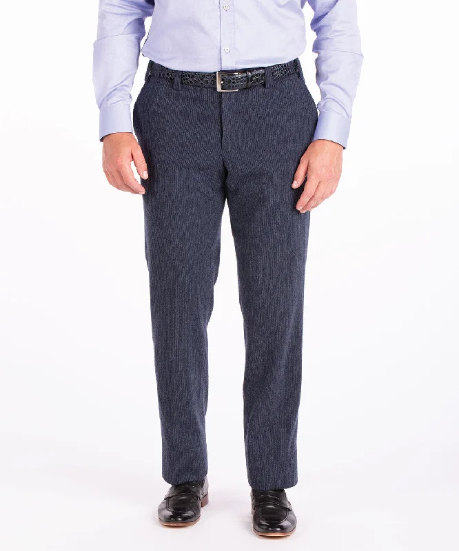 Heritage Italian Wool Blend Corduroy Dress Pant Trendy High-Waist Trousers