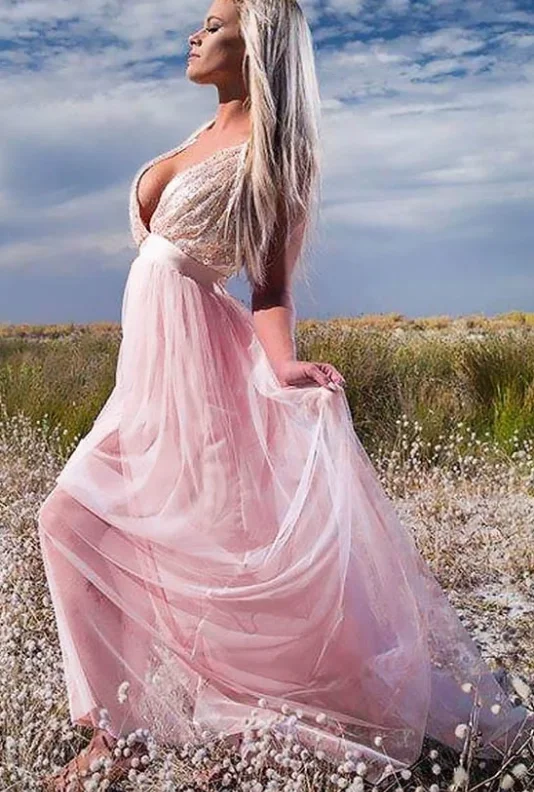 Spaghetti Strap V Neck Tulle Prom Dress with Sequins, Floor Length Backless Party Dress cg4956 Tunics Leisure comfortable Spaghetti Strap V Neck Tulle Prom Dress with Sequins, Floor Length Backless Party Dress cg4956 Tunics Leisure comfortable