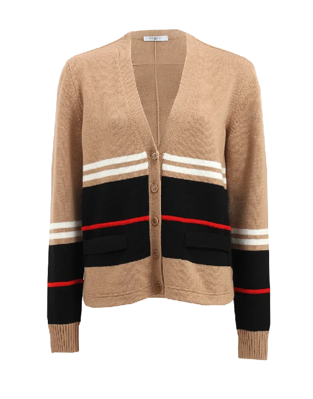 V-Neck Cropped Cardigan Bright Pastel Dark