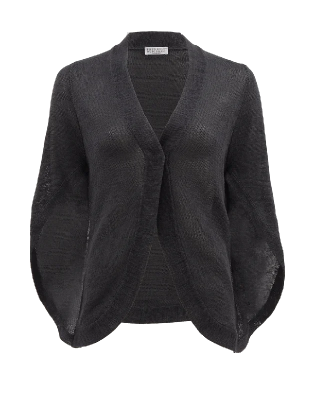 Batwing Cardigan Solid Color Striped Floral Print