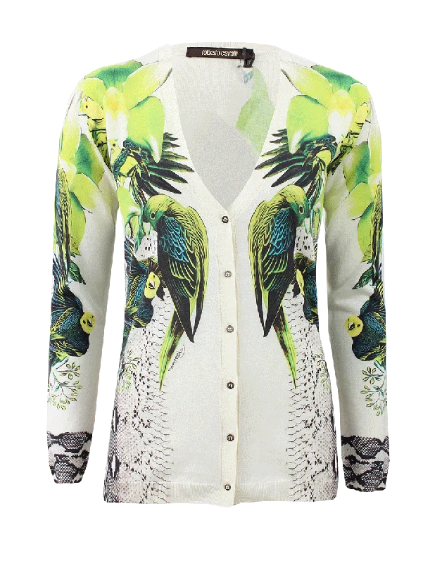 Tropical Print Cardigan Lightweight Heavyweight Midweight
