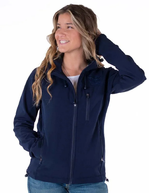 Cowgirl Tuff Womens Stretch Navy Nylon Softshell Jacket Mesh Jacket Canvas Jacket Denim Jacket