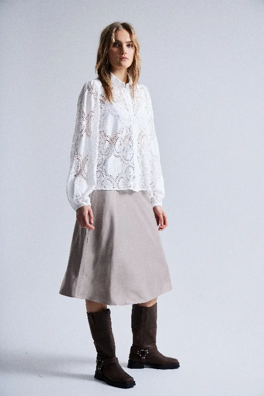MOSS SILKY MIDI SKIRT chiffon skirt delicate