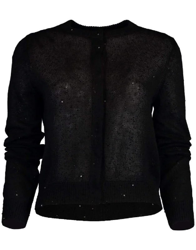 Monili Collar Paillette Cardigan Handmade Hand-knitted Hand-woven