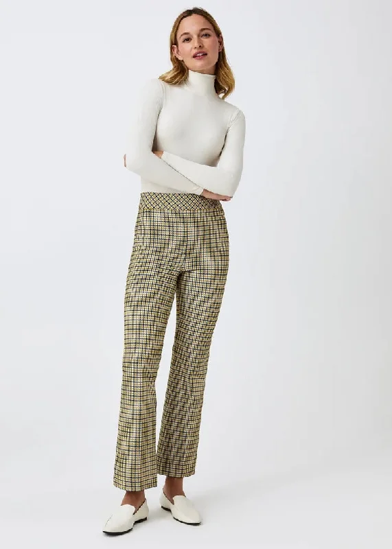 Houndstooth Kick Flare Pant Stretch Fit Pants