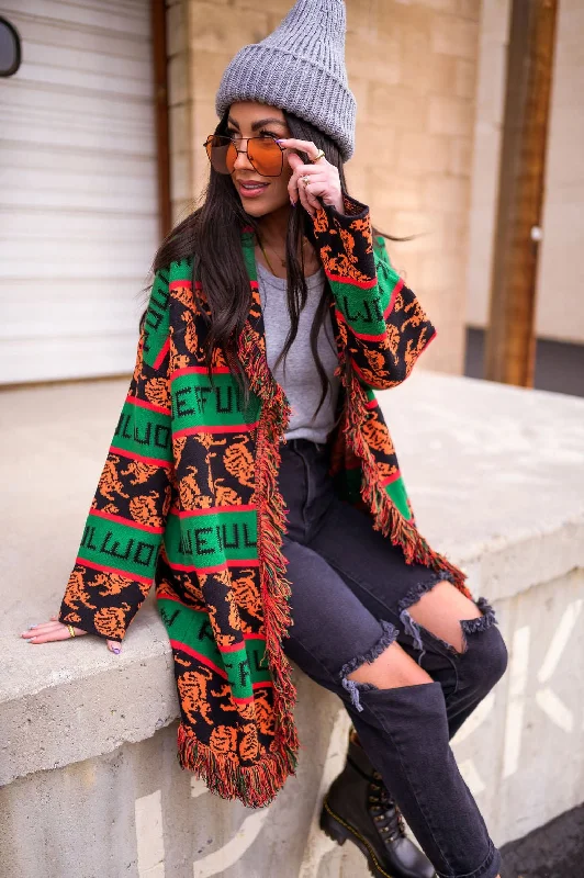 Powerful Woman Luxe Fringe Cardigan Long Cardigan Short Cardigan Medium Cardigan