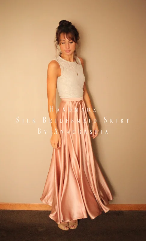 Long Silk Skirt linen skirt breathable