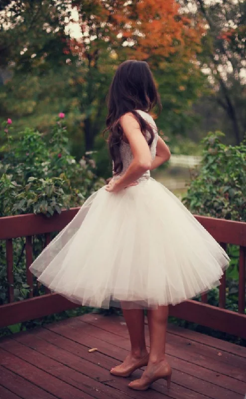 Champagne Tulle Bridal Skirt leather skirt modern