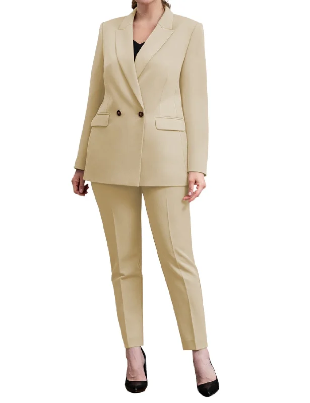2 Piece Business Peak Lapel Women's Suit（Blazer+Pants） Trendy Velvet Pants
