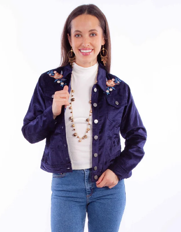 Scully Womens Floral Velvet Navy Cotton Blend Cotton Jacket Wool Fabric Cashmere Fabric Tweed Fabric Scully Womens Floral Velvet Navy Cotton Blend Cotton Jacket Wool Fabric Cashmere Fabric Tweed Fabric