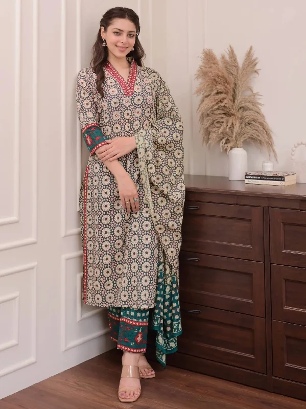 Women's Light Green Viscose Printed Kurta And Pant Set With Dupatta - Alvami Comfortable Cargo Pants Women's Light Green Viscose Printed Kurta And Pant Set With Dupatta - Alvami Comfortable Cargo Pants