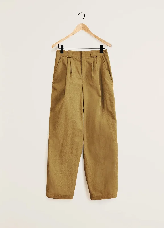 Lemaire Wide Leg Pants (Ochre Khaki) Classic Flared Pants