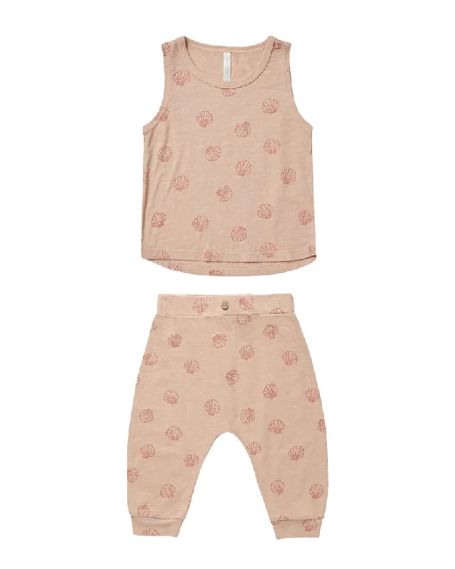 Rylee + Cru Collective Tank & Slouch Pant Set low neck tank