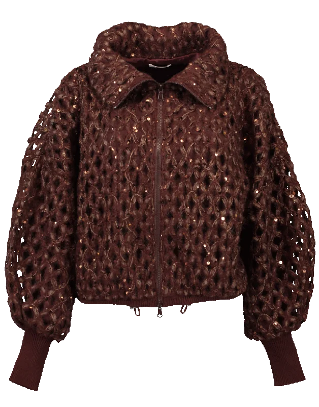 Luxury Net Zip Jacket Chenille Jacket Brocade Jacket Lace Jacket