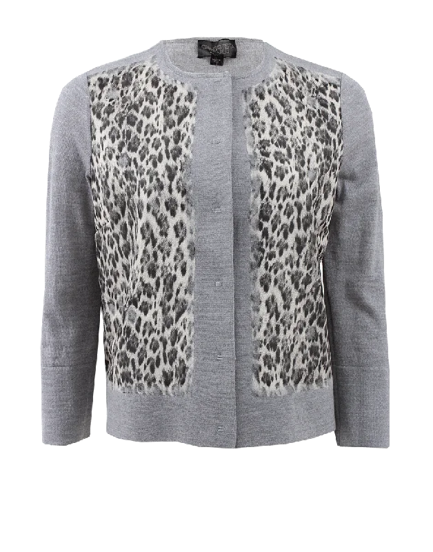 Leopard Print Cardigan Knit Fabric Woven Fabric Fleece Fabric