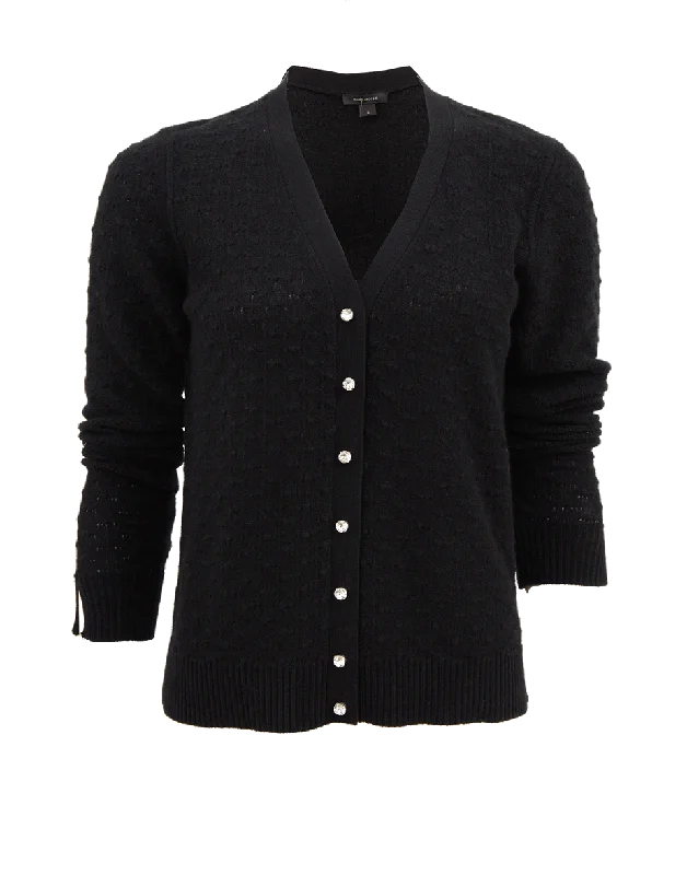 Black V-Neck Cardigan Striped Floral Plaid