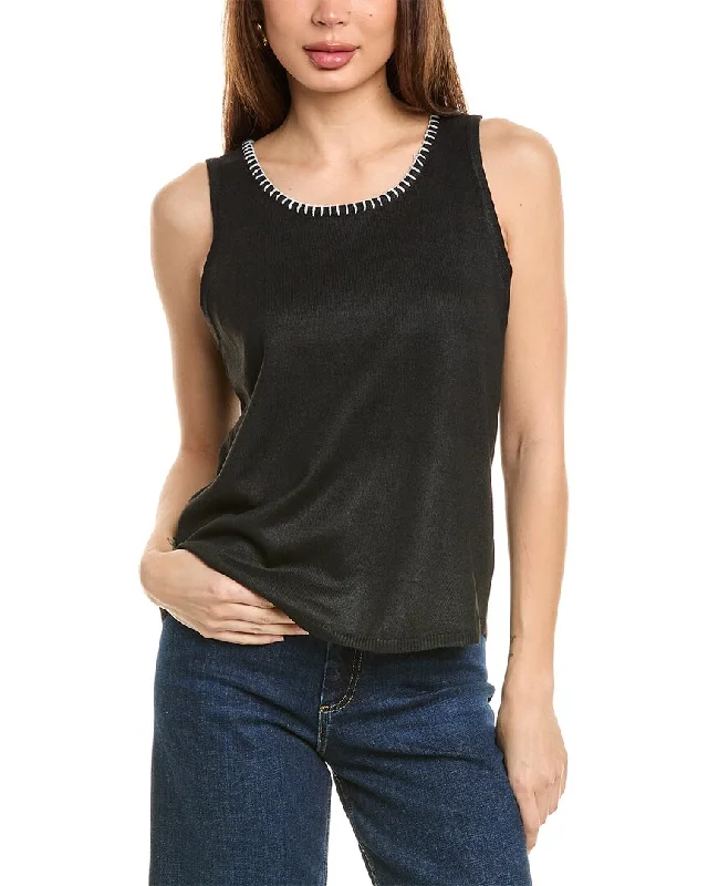 Vince Camuto Whipstitch Tank navy tank top