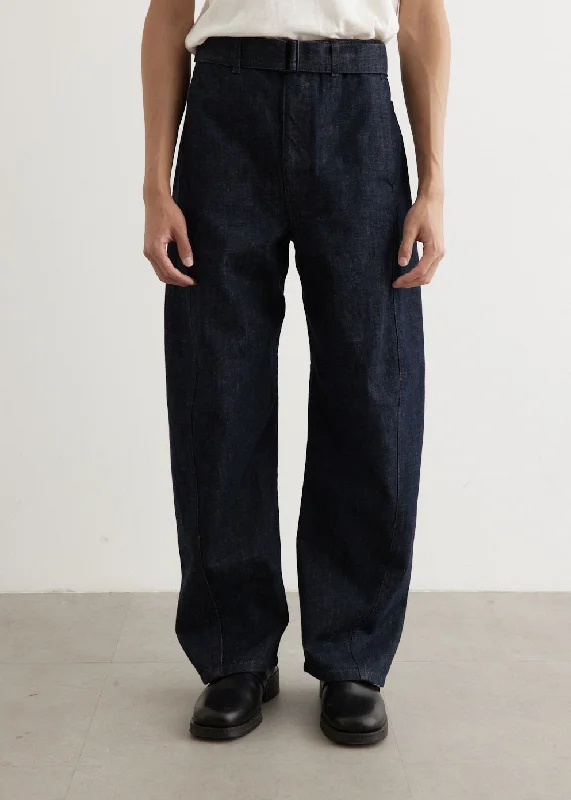 Twisted Belted Pants Elegant Palazzo Trousers