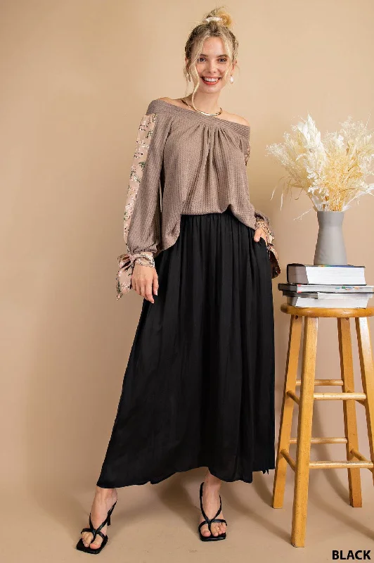 A-Line Skirt with Side Silt vintage skirt charm