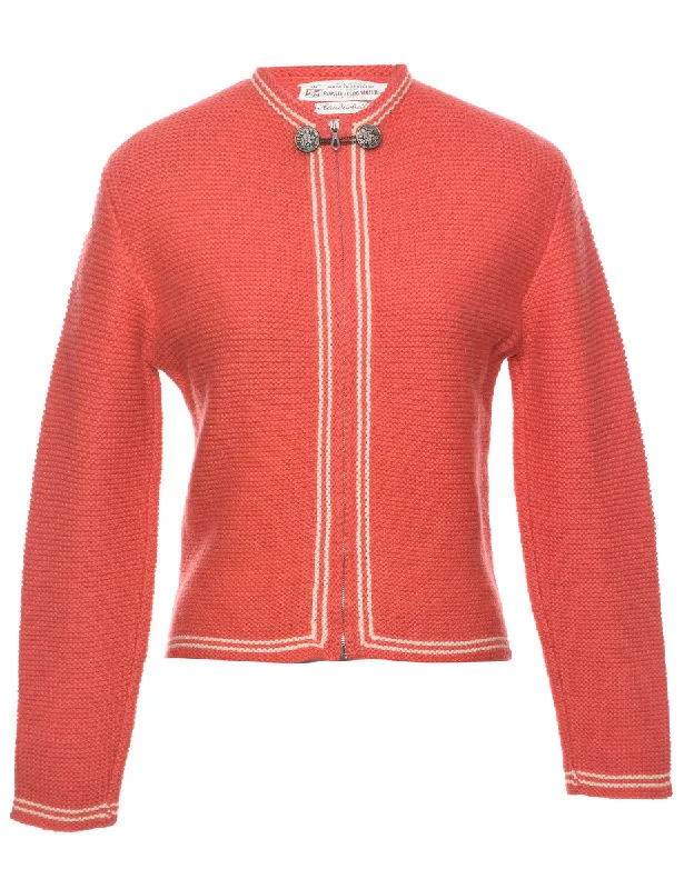 Wool Zip Front Cardigan - S Modern Contemporary chic