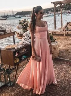 A-Line pink  Prom Dresses ,Evening Party Dresses  cg6573 Tunics Silk luxurious