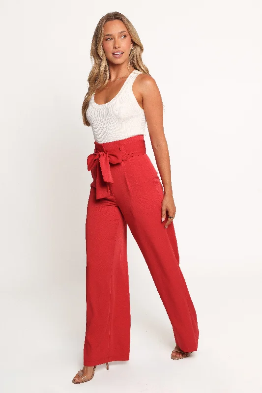Kieran Pants - Red Slim-Fit Leggings