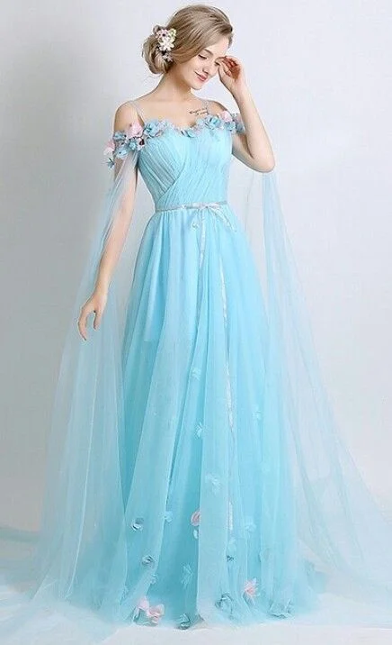 slash neck tulle long prom dress, off shoulder evening dress,floor length prom gowns, 3D Flower Applique party dress cg2703 Tunics Lace romantic slash neck tulle long prom dress, off shoulder evening dress,floor length prom gowns, 3D Flower Applique party dress cg2703 Tunics Lace romantic