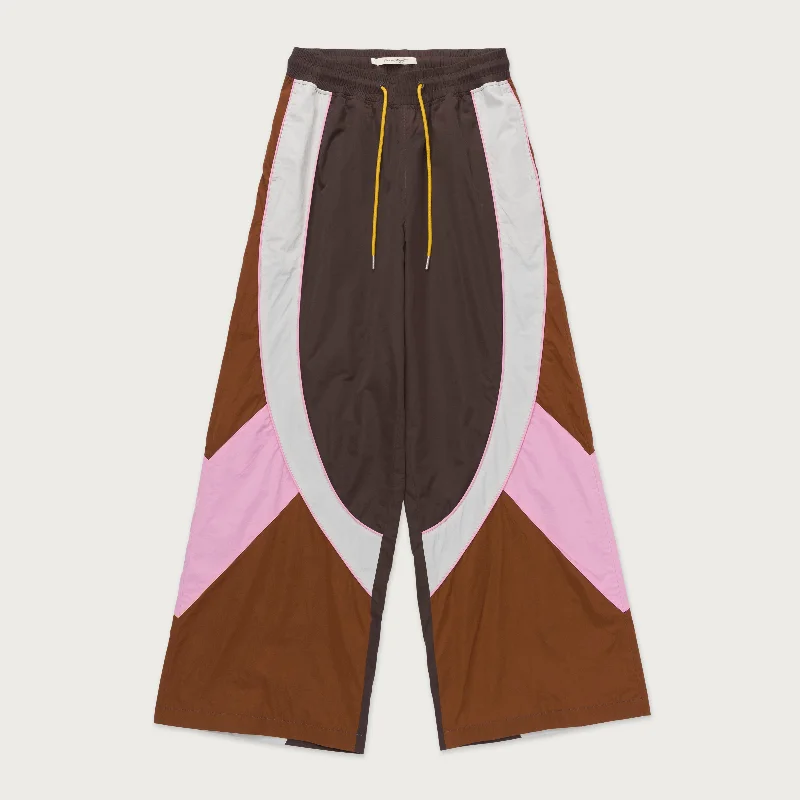 Womens Wide Leg Colorblock Pant - Pink Stylish Casual Pants