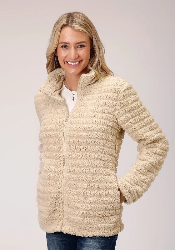 Roper Womens Cream Polyester Faux Mink Fleece Jacket Appliqued Jacket Beaded Jacket Sequined Jacket Roper Womens Cream Polyester Faux Mink Fleece Jacket Appliqued Jacket Beaded Jacket Sequined Jacket