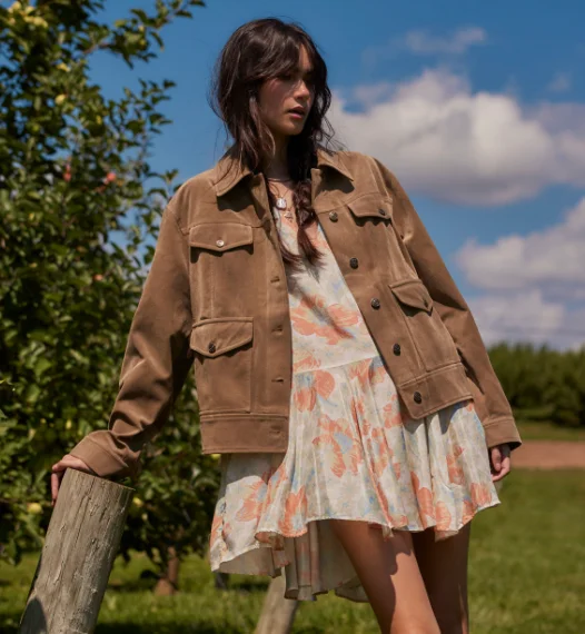 Free People Night Ranch Vegan Jacket Snapped Jacket Toggled Jacket Drawstring Jacket Free People Night Ranch Vegan Jacket Snapped Jacket Toggled Jacket Drawstring Jacket
