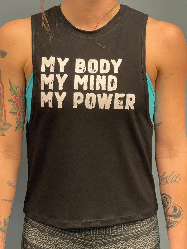 Women’s Black "My Power” Tank breathable tank top