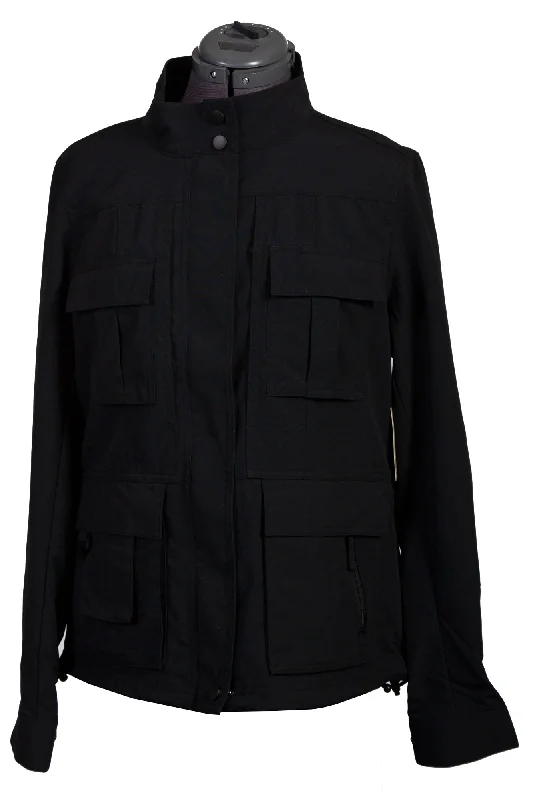 Scully Womens Black Nylon Multi-Pocket Jacket Wool Jacket Cashmere Jacket Tweed Jacket
