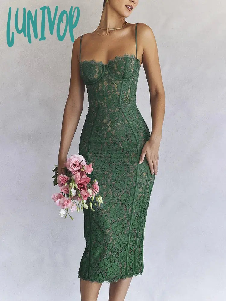 Lunivop Midi Green Dress Elegant Sexy Night Wedding Guest Evening Party Dresses Spaghetti Strap Birthday Dress for Women Tunics Ceremony elegant Lunivop Midi Green Dress Elegant Sexy Night Wedding Guest Evening Party Dresses Spaghetti Strap Birthday Dress for Women Tunics Ceremony elegant